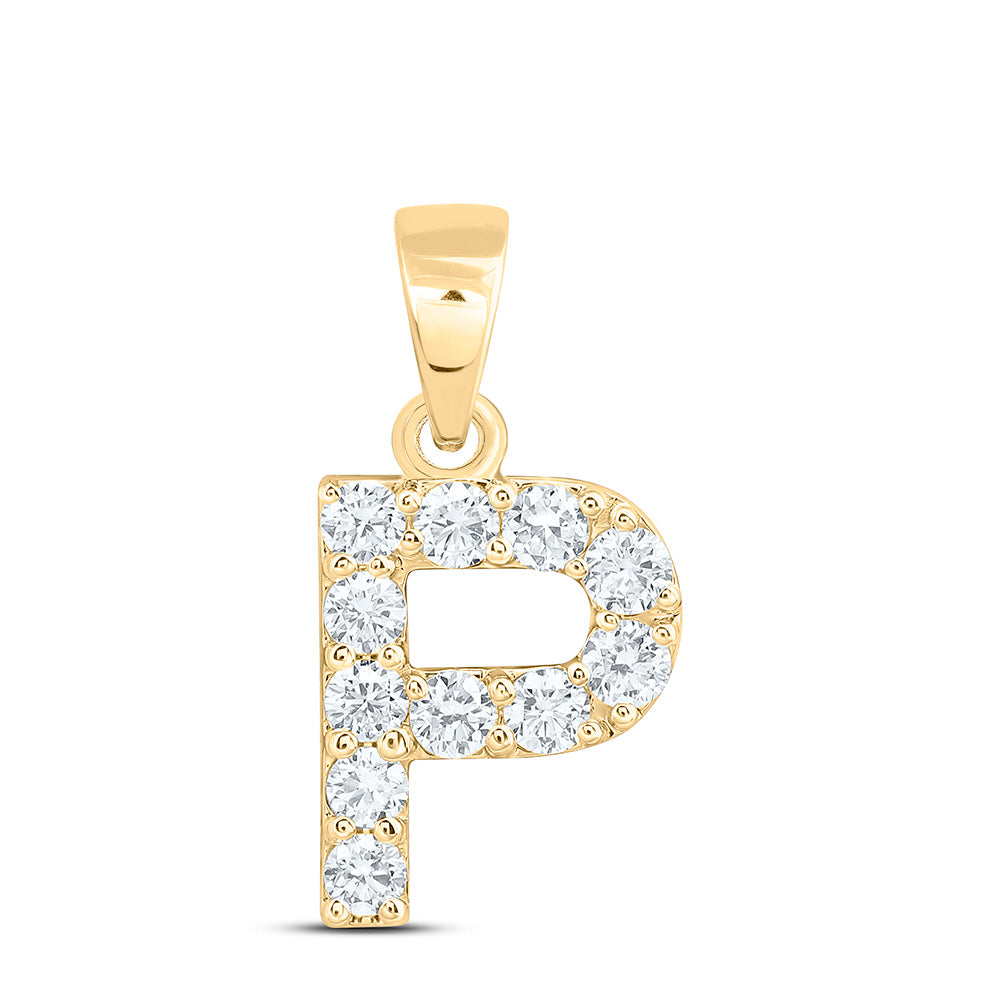 10K Yellow Or White Gold Lab Grown Diamond Fashion Initial Pendant
