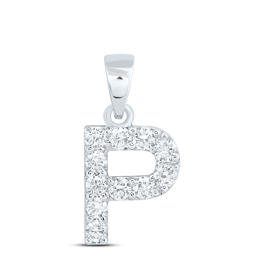 10K Yellow Or White Gold Lab Grown Diamond Fashion Initial Pendant