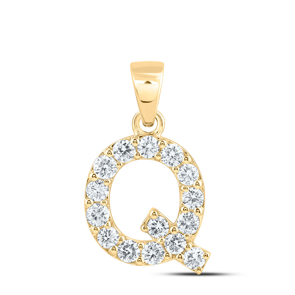 10K Yellow Or White Gold Lab Grown Diamond Fashion Initial Pendant