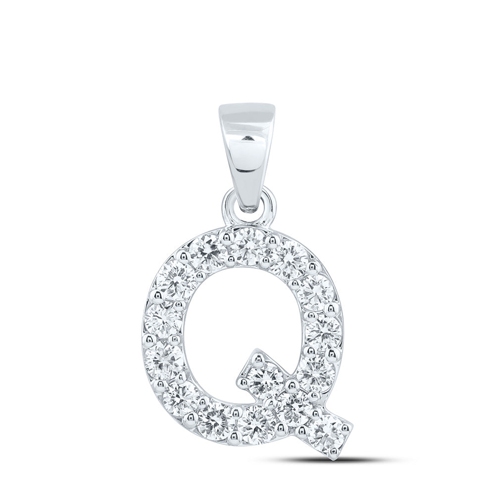 10K Yellow Or White Gold Lab Grown Diamond Fashion Initial Pendant