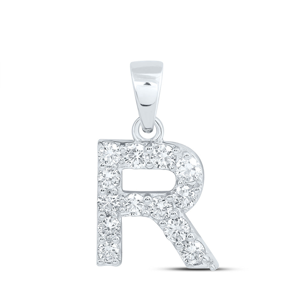 10K Yellow Or White Gold Lab Grown Diamond Fashion Initial Pendant