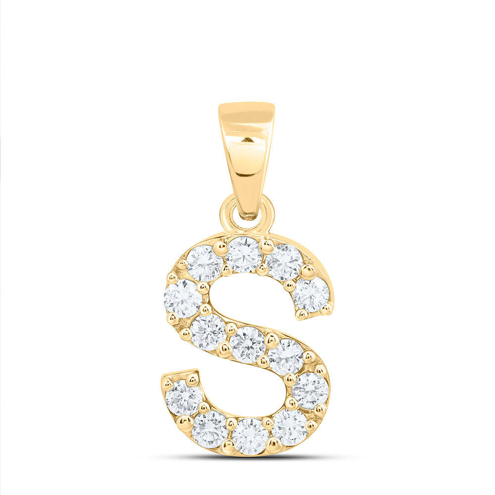 10K Yellow Or White Gold Lab Grown Diamond Fashion Initial Pendant