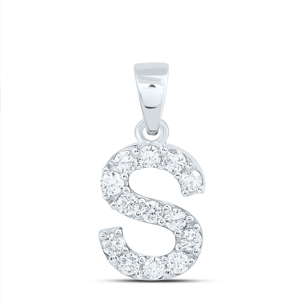 10K Yellow Or White Gold Lab Grown Diamond Fashion Initial Pendant