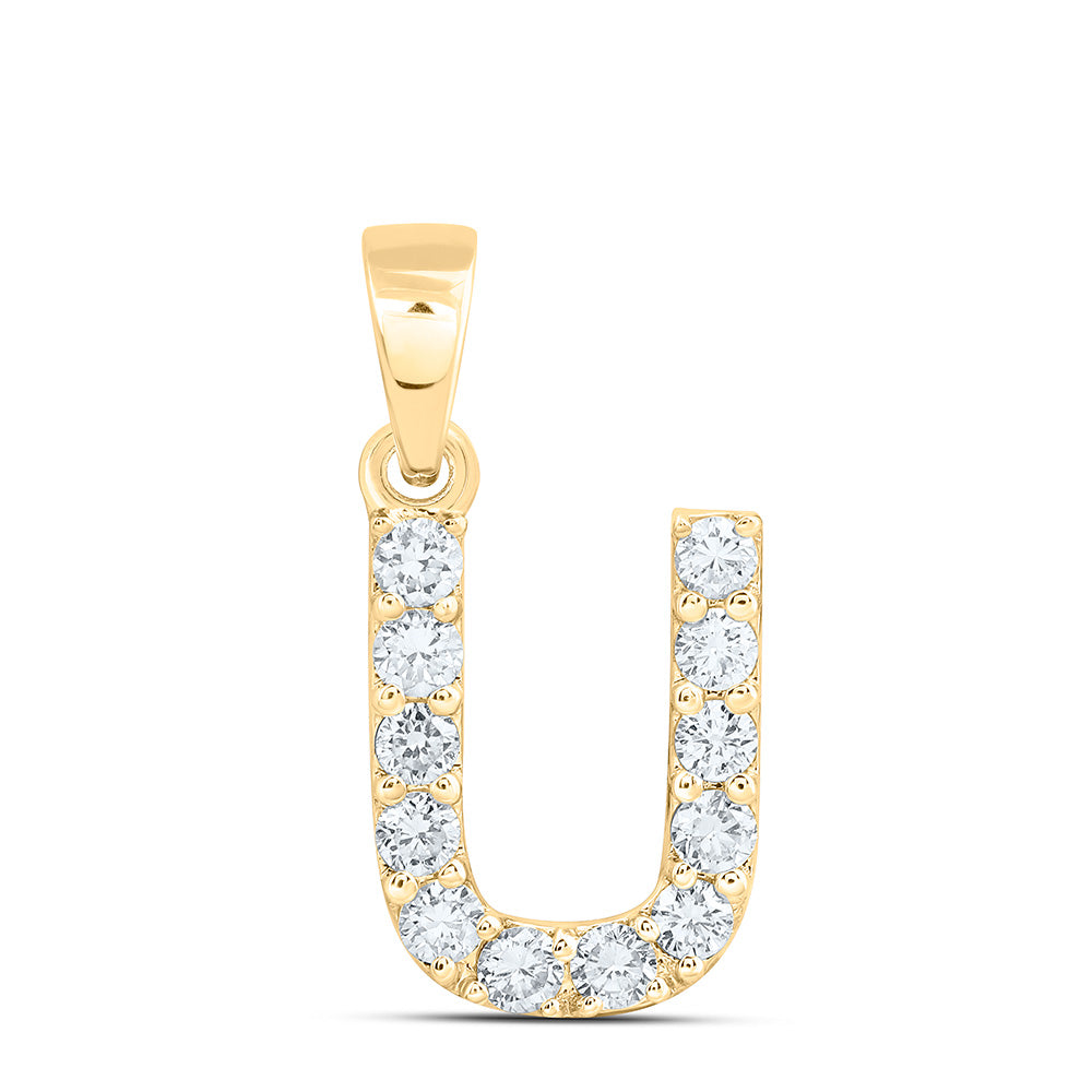 10K Yellow Or White Gold Lab Grown Diamond Fashion Initial Pendant