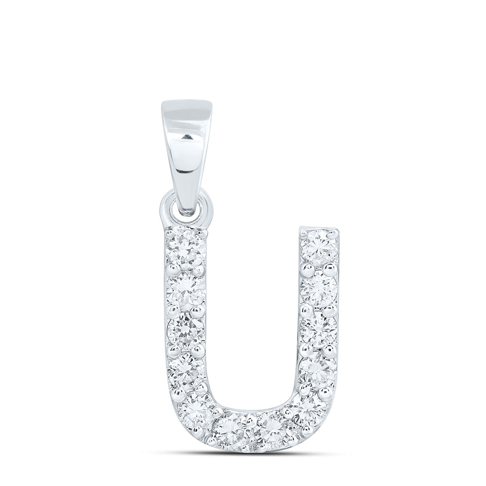 10K Yellow Or White Gold Lab Grown Diamond Fashion Initial Pendant