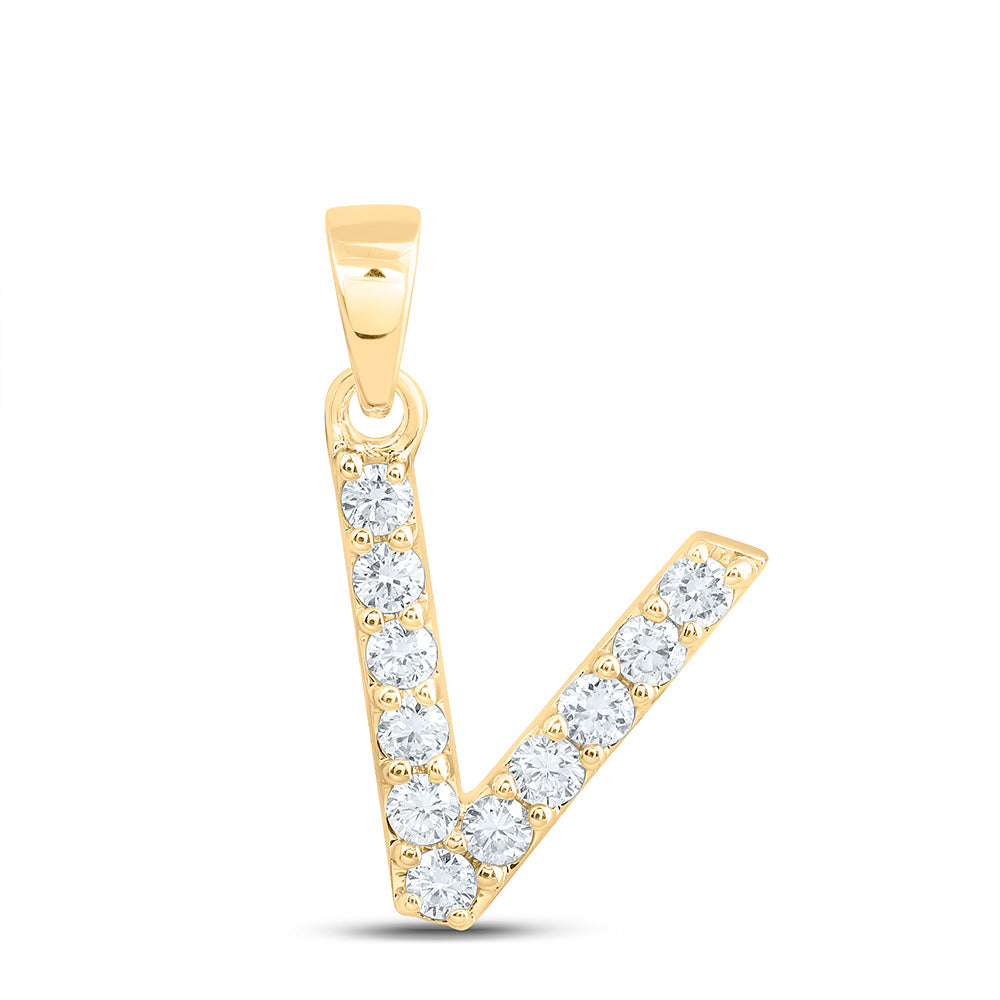 10K Yellow Or White Gold Lab Grown Diamond Fashion Initial Pendant