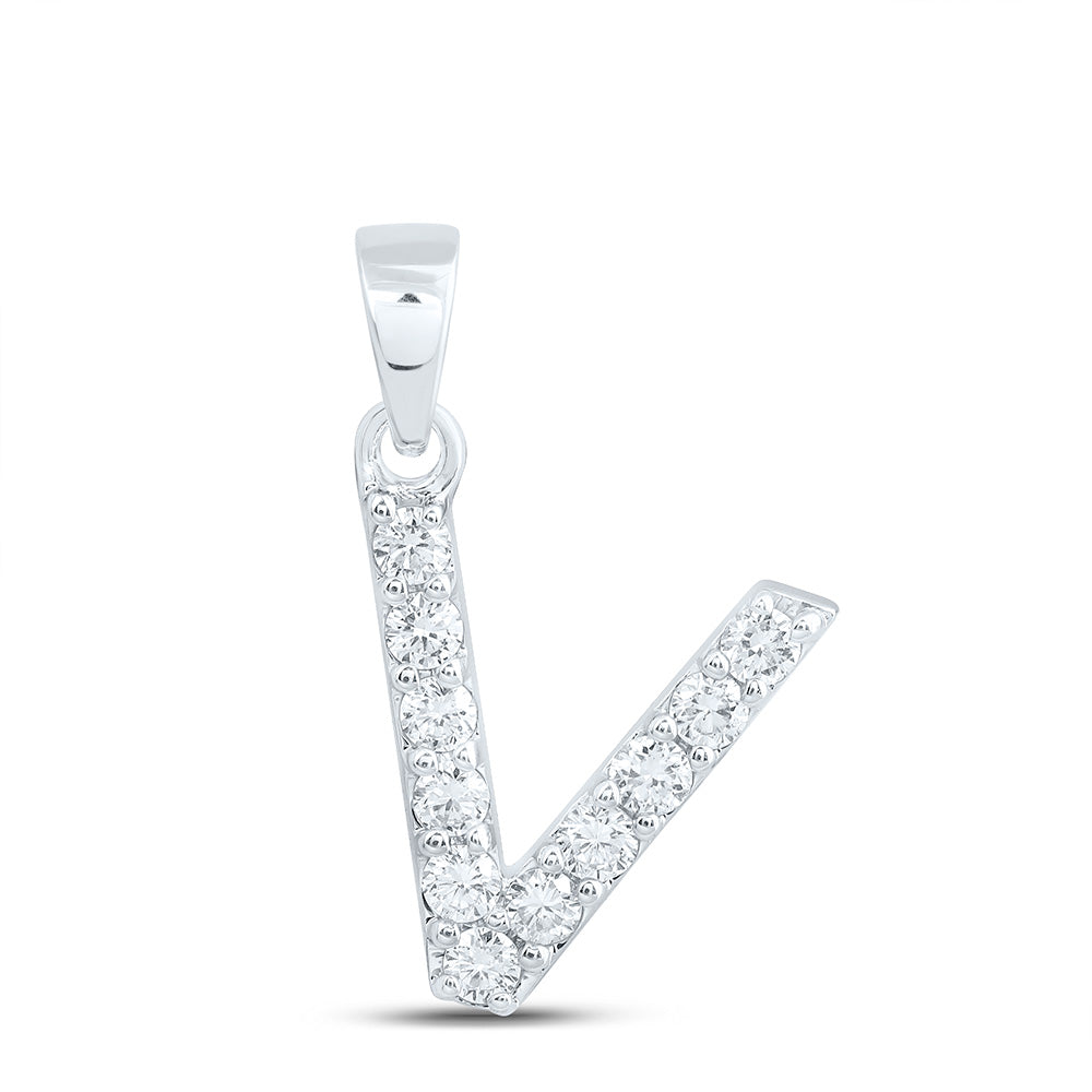 10K Yellow Or White Gold Lab Grown Diamond Fashion Initial Pendant