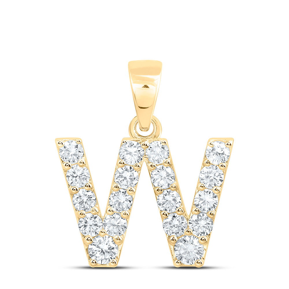 10K Yellow Or White Gold Lab Grown Diamond Fashion Initial Pendant