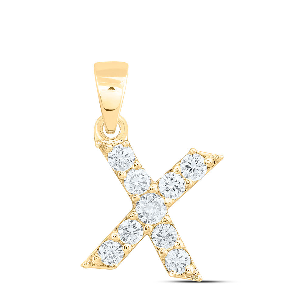 10K Yellow Or White Gold Lab Grown Diamond Fashion Initial Pendant