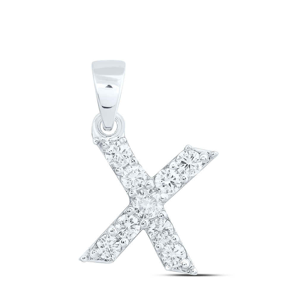 10K Yellow Or White Gold Lab Grown Diamond Fashion Initial Pendant