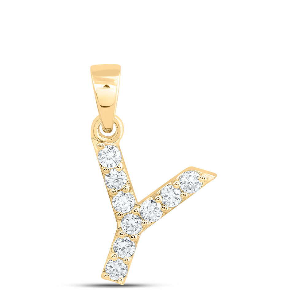 10K Yellow Or White Gold Lab Grown Diamond Fashion Initial Pendant