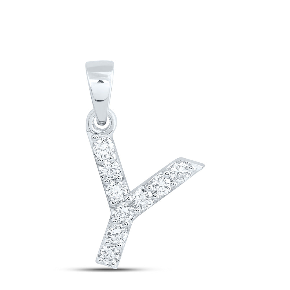 10K Yellow Or White Gold Lab Grown Diamond Fashion Initial Pendant