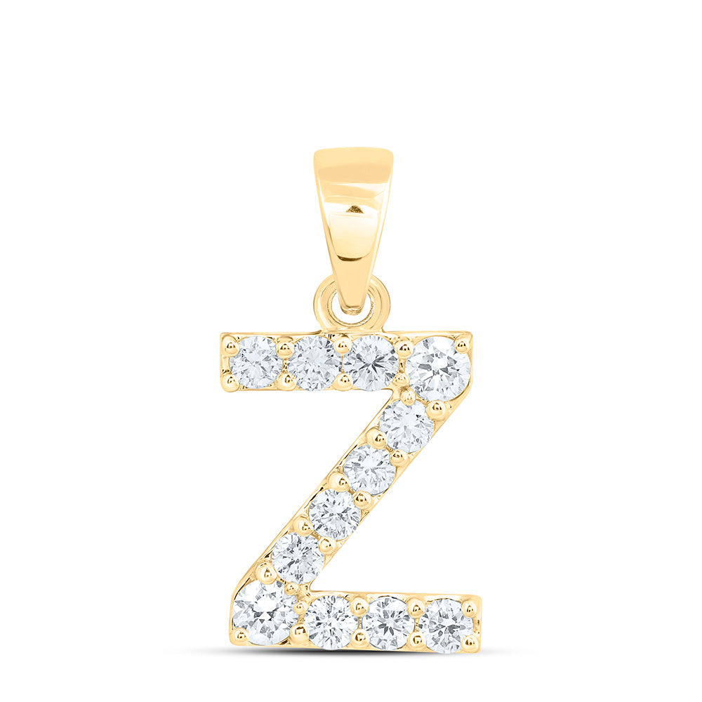 10K Yellow Or White Gold Lab Grown Diamond Fashion Initial Pendant