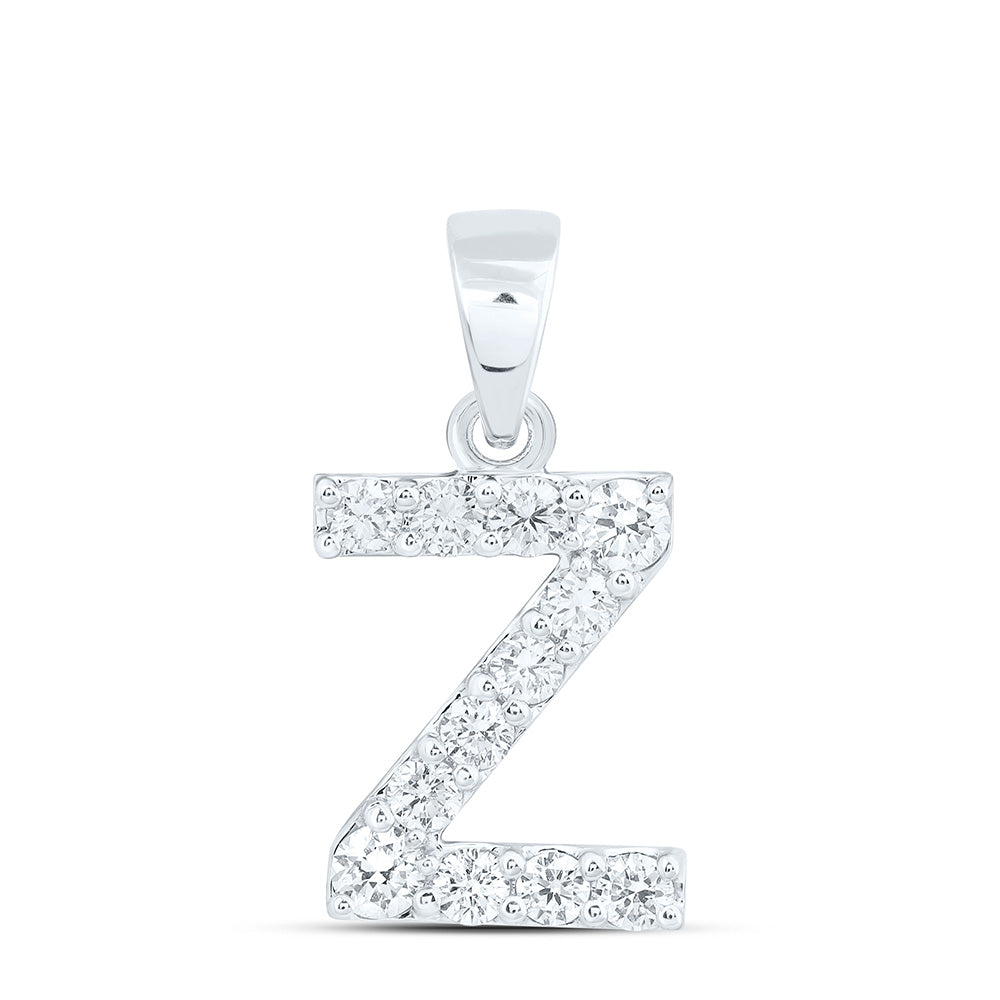 10K Yellow Or White Gold Lab Grown Diamond Fashion Initial Pendant