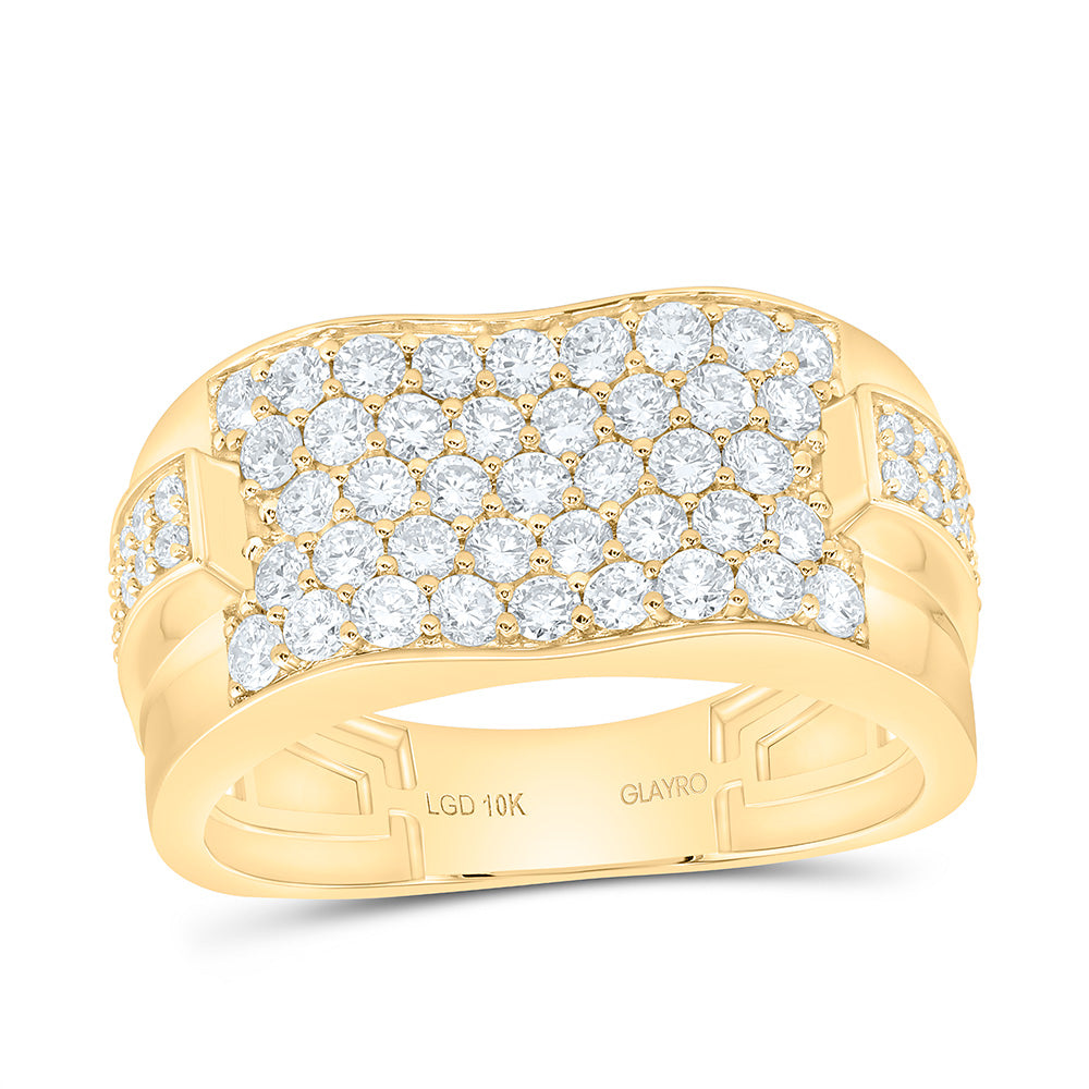 10K Yellow Gold 1 5/8 Cttw Lab Grown Diamond Mens Band