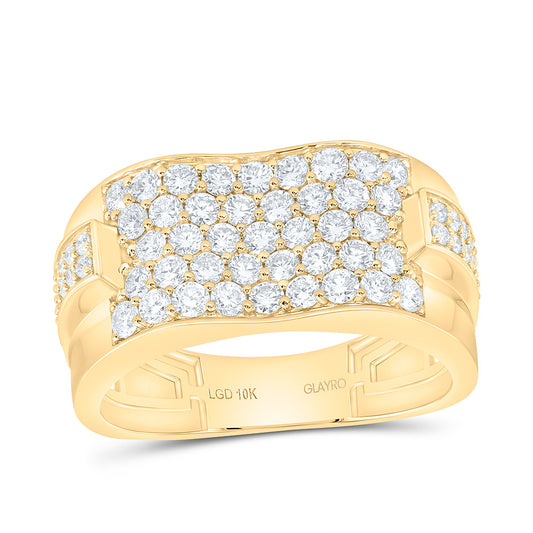 10K Yellow Gold 1 5/8 Cttw Lab Grown Diamond Mens Band