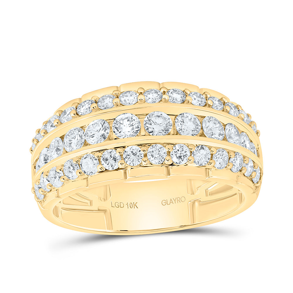 10K Yellow Or White Gold 2 Cttw Lab Grown Diamond Mens Band