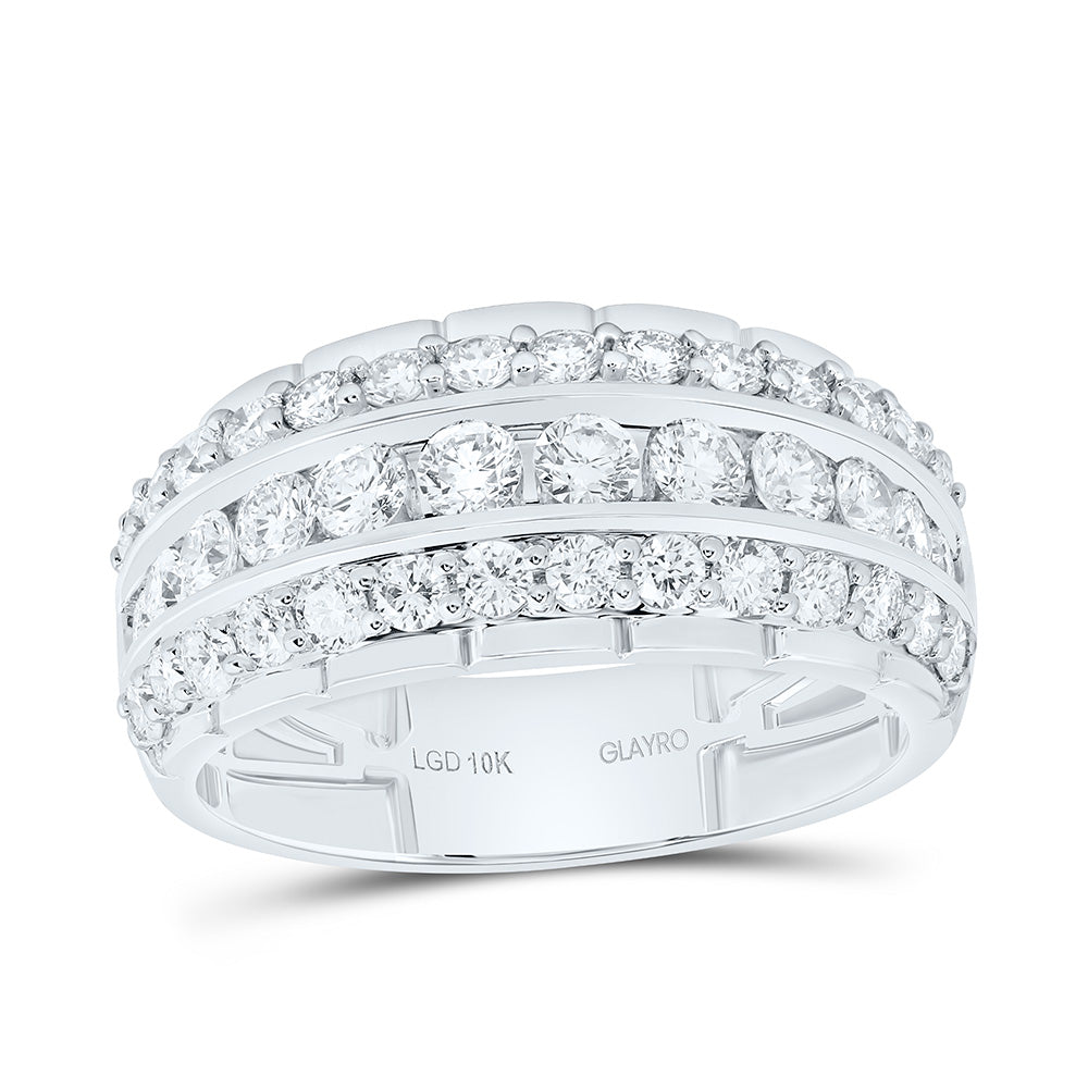 10K Yellow Or White Gold 2 Cttw Lab Grown Diamond Mens Band
