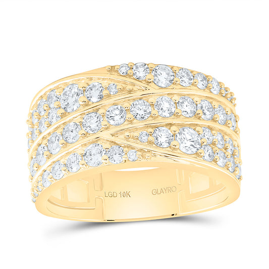 10K Yellow Gold 2 Cttw Lab Grown Diamond Mens Band