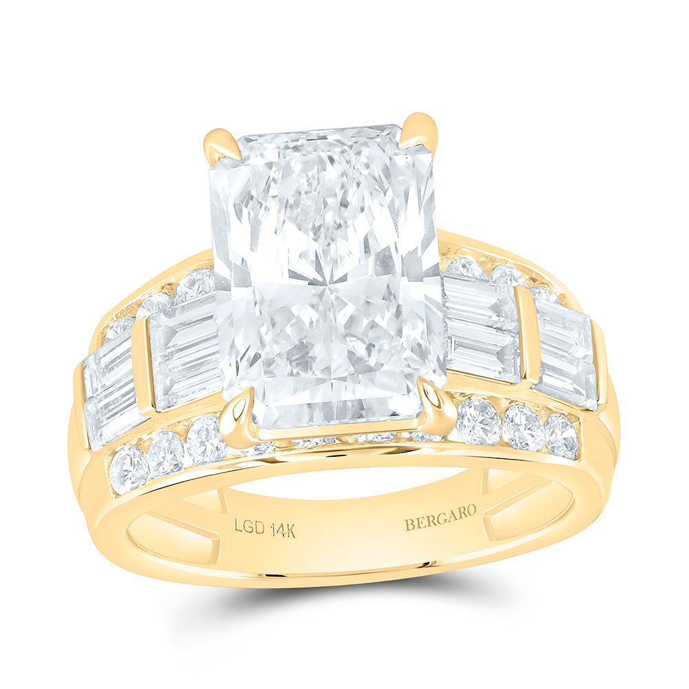 14K Yellow Or White Gold 6 1/2 Cttw Lab Grown Diamond 5 Cttw Center Radiant Engagement Ring