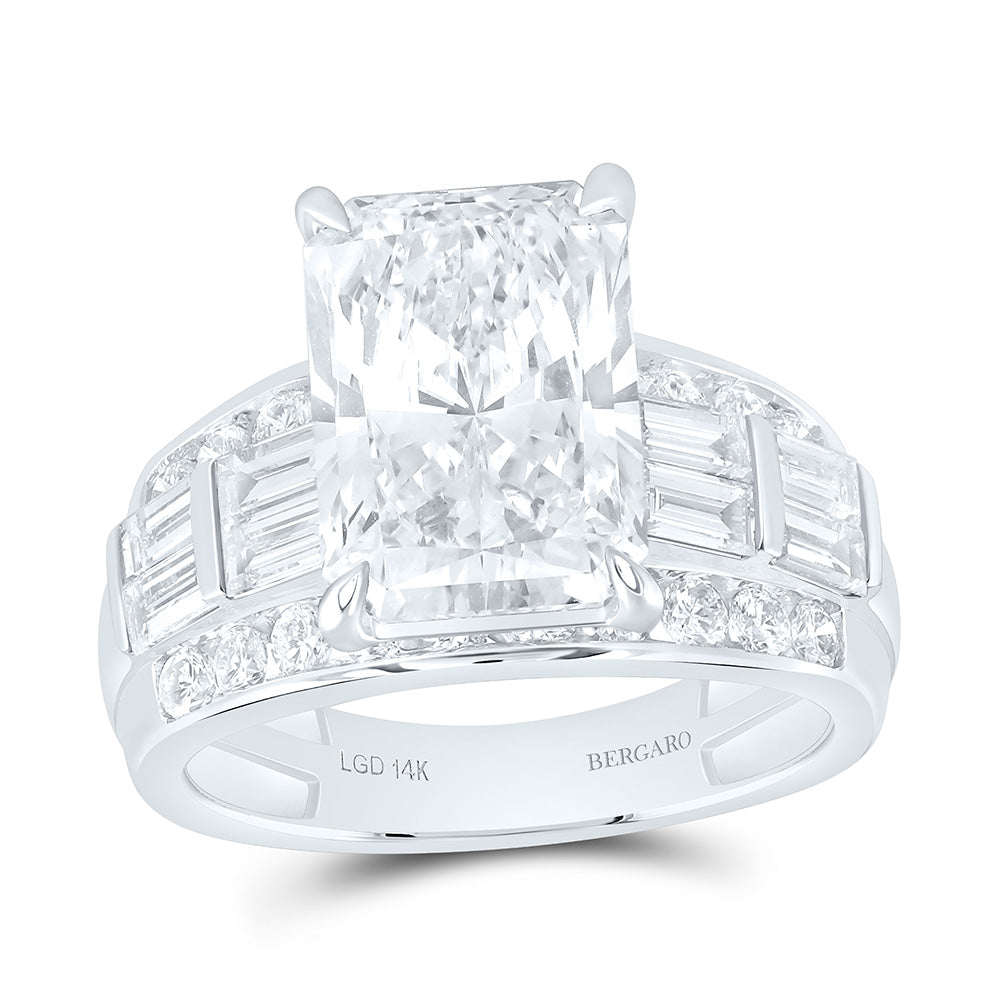 14K Yellow Or White Gold 6 1/2 Cttw Lab Grown Diamond 5 Cttw Center Radiant Engagement Ring