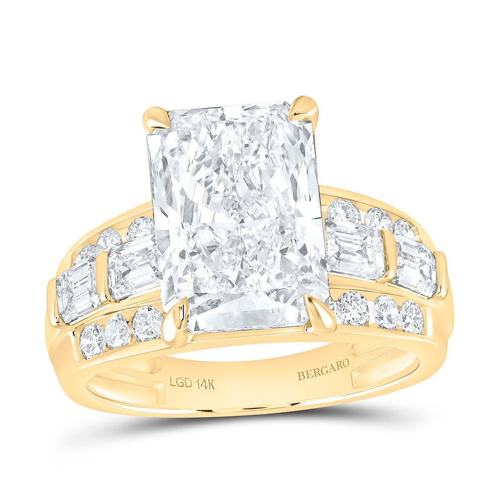 14K Yellow Or White Gold 6 1/2 Cttw Lab Grown Diamond 5 Cttw Center Radiant Engagement Ring