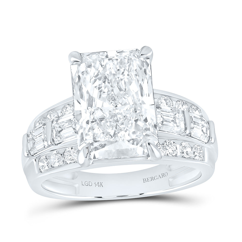 14K Yellow Or White Gold 6 1/2 Cttw Lab Grown Diamond 5 Cttw Center Radiant Engagement Ring
