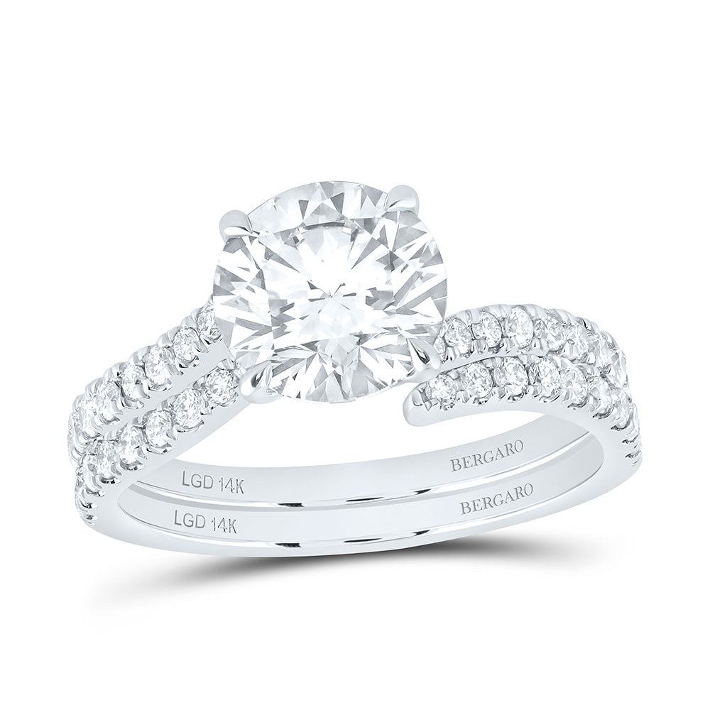 14K Yellow Or White Gold 2 5/8 Cttw Lab Grown Diamond 2 Cttw Center Round Bridal Set