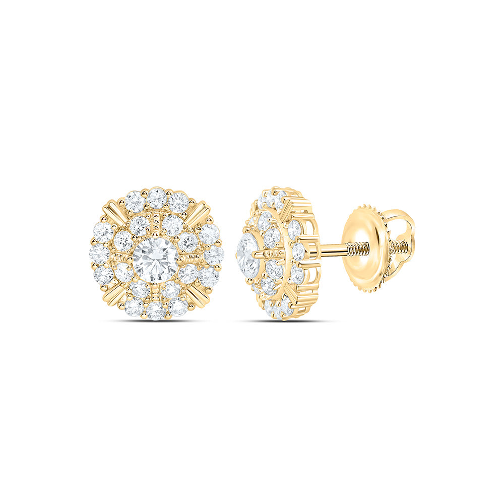 10K Yellow Or White Gold 3 Cttw Lab Grown Diamond Round Mens Earring