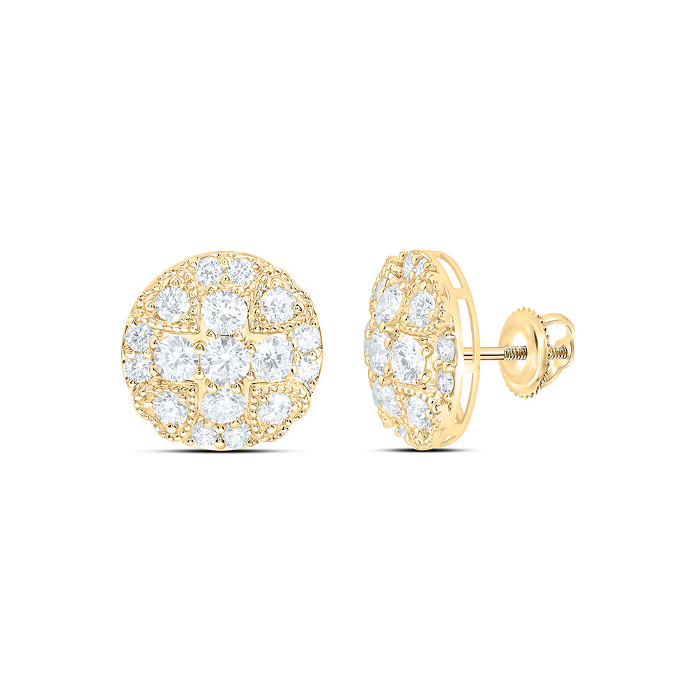 Sterling Silver 3 1/5 Cttw Lab Grown Diamond Round Mens Earring