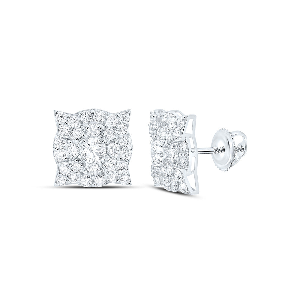 10K Yellow Or White Gold 3 3/4 Cttw Lab Grown Diamond Round Mens Earring