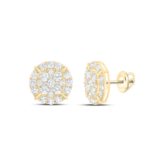10K Yellow Or White Gold 4 Cttw Lab Grown Diamond Round Mens Earring