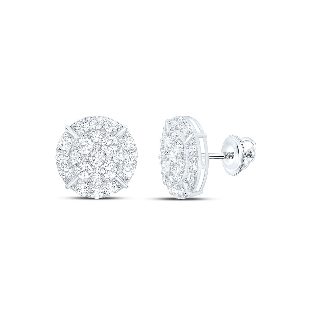 10K Yellow Or White Gold 4 Cttw Lab Grown Diamond Round Mens Earring