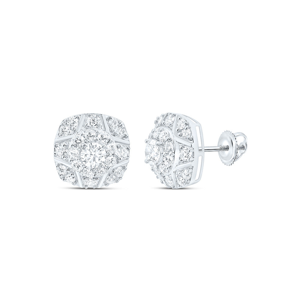 10K Yellow Or White Gold 3 3/4 Cttw Lab Grown Diamond Cushion Mens Earring
