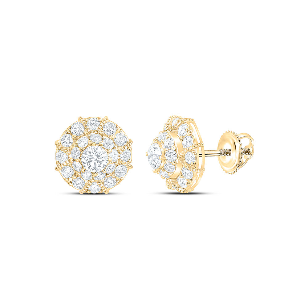 10K Yellow Or White Gold 3 3/4 Cttw Lab Grown Diamond Round Mens Earring