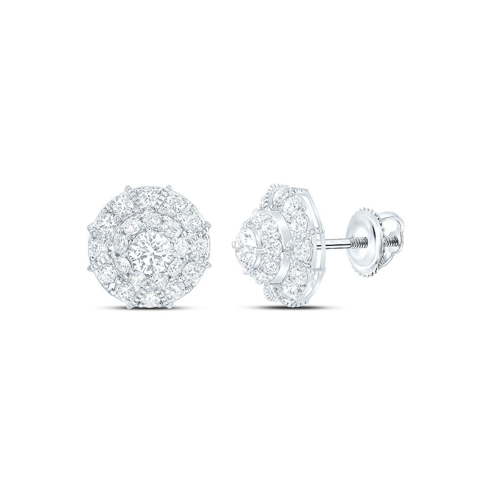 10K Yellow Or White Gold 3 3/4 Cttw Lab Grown Diamond Round Mens Earring