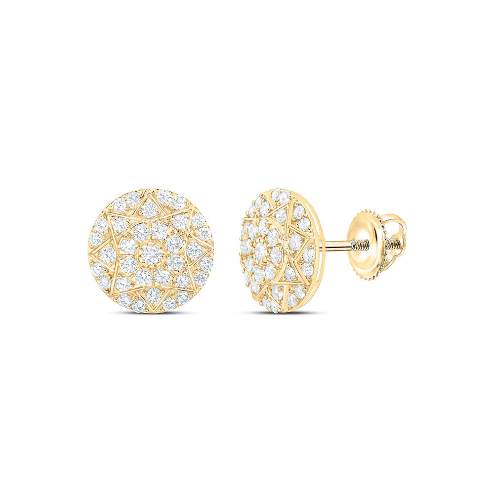 10K Yellow Or White Gold 2 3/4 Cttw Lab Grown Diamond Round Mens Earring