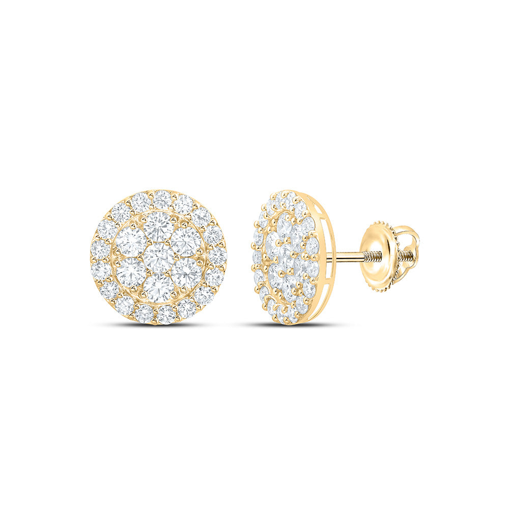 10K Yellow Or White Gold 4 3/4 Cttw Lab Grown Diamond Round Mens Earring