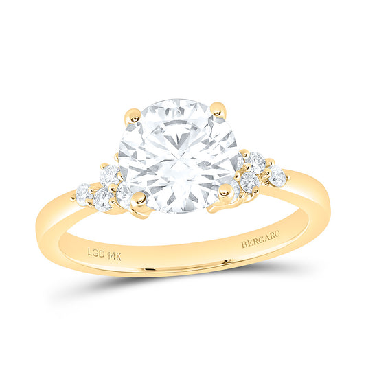 14K Yellow Or White Gold 2 1/3 Cttw Lab Grown Diamond 2 Cttw Center Round Engagement Ring