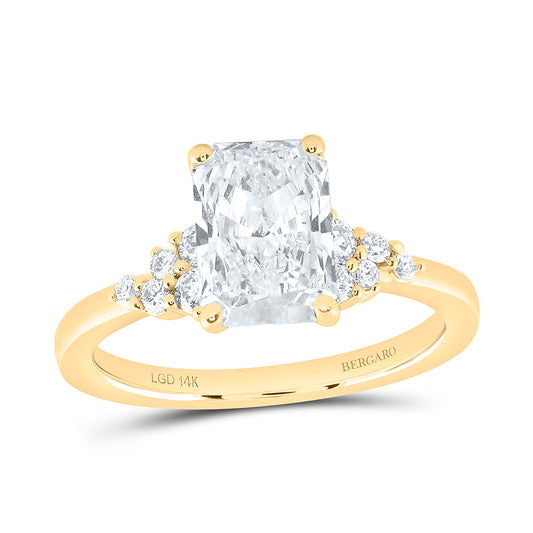 14K Yellow Or White Gold 2 1/4 Cttw Lab Grown Diamond 2 Cttw Center Radiant Engagement Ring