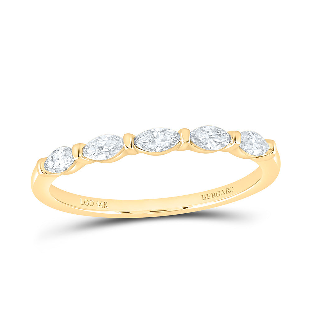 14K Yellow Or White Gold 1/3 Cttw Lab Grown Diamond Fashion Marquise Band