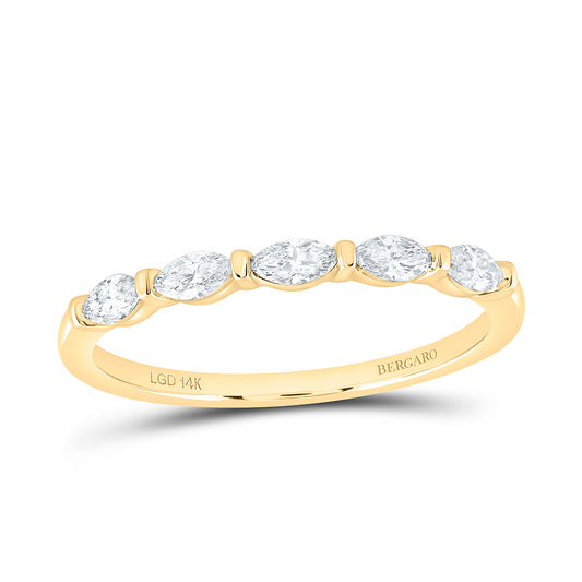 14K Yellow Or White Gold 1/3 Cttw Lab Grown Diamond Fashion Marquise Band