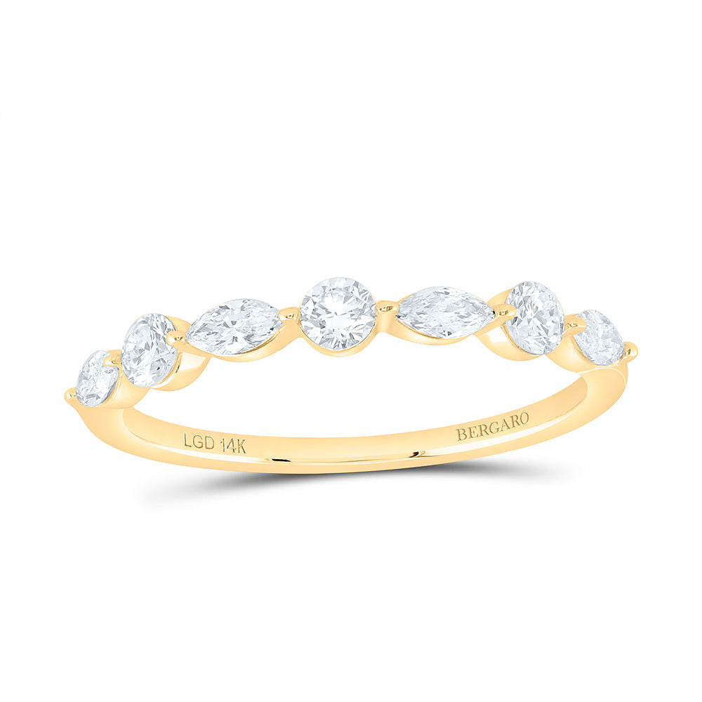 14K Yellow Or White Gold 1/2 Cttw Lab Grown Diamond Fashion Band
