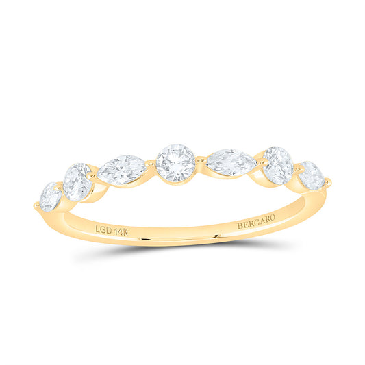 14K Yellow Or White Gold 1/2 Cttw Lab Grown Diamond Fashion Band