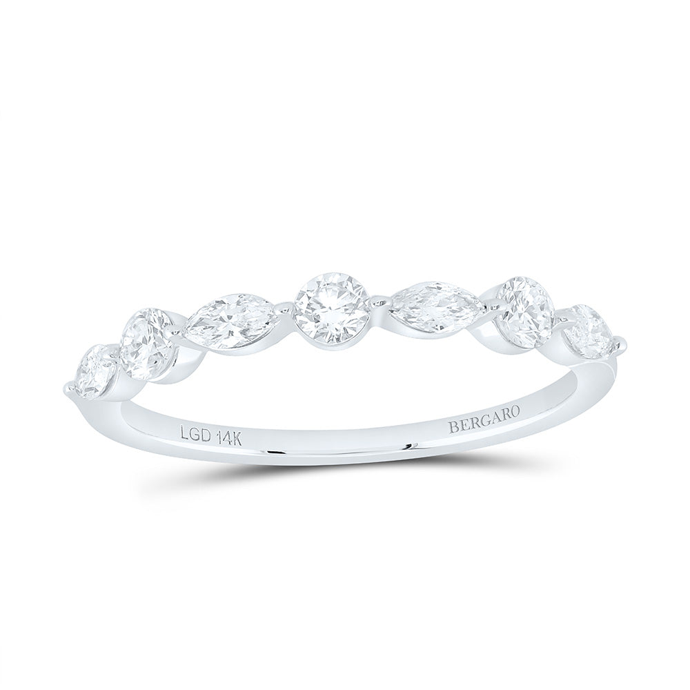 14K Yellow Or White Gold 1/2 Cttw Lab Grown Diamond Fashion Band