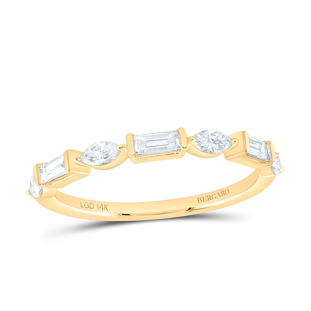 14K Yellow Or White Gold 1/2 Cttw Lab Grown Diamond Fashion Band
