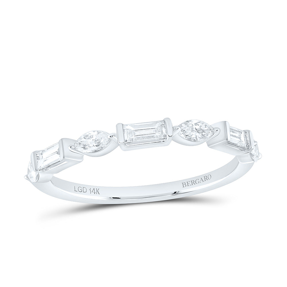14K Yellow Or White Gold 1/2 Cttw Lab Grown Diamond Fashion Band