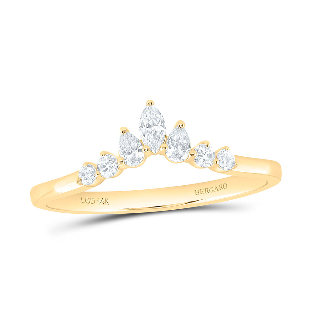 14K Yellow Or White Gold 1/4 Cttw Lab Grown Diamond Fashion Band