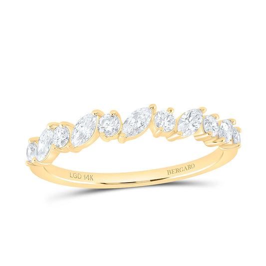 14K Yellow Or White Gold 1/2 Cttw Lab Grown Diamond Fashion Band