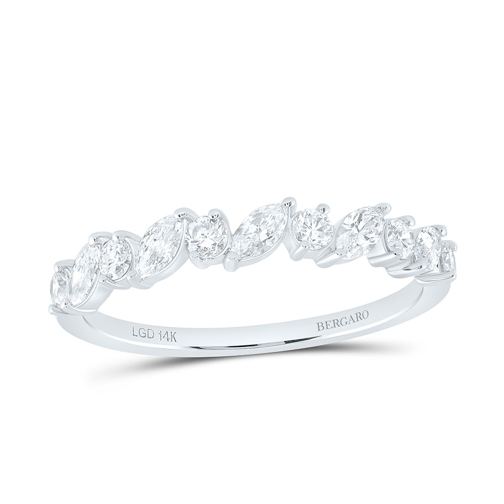 14K Yellow Or White Gold 1/2 Cttw Lab Grown Diamond Fashion Band